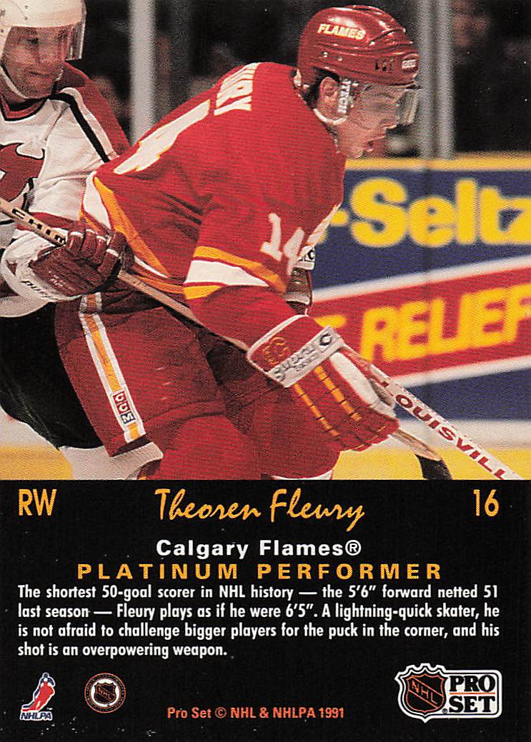 1991-92 Pro Set Platinum Hockey Theoren Fleury #16