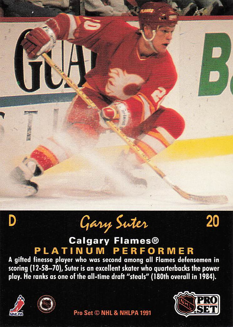 1991-92 Pro Set Platinum Hockey Gary Suter #20