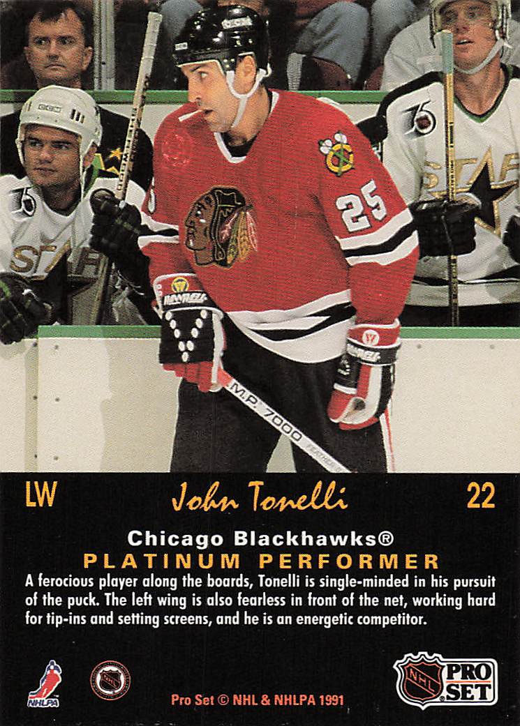 1991-92 Pro Set Platinum Hockey John Tonelli #22
