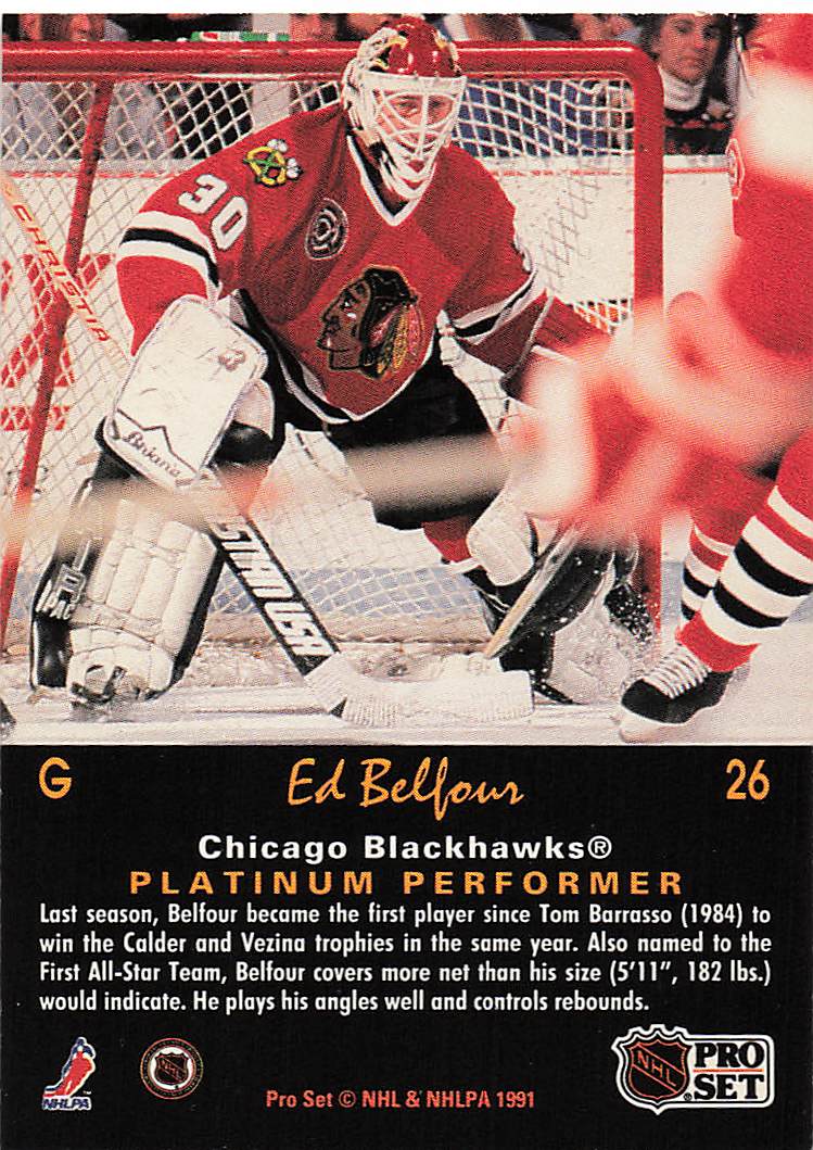 1991-92 Pro Set Platinum Hockey Ed Belfour #26