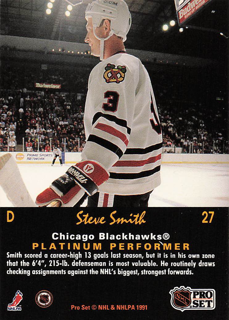 1991-92 Pro Set Platinum Hockey Steve Smith #27