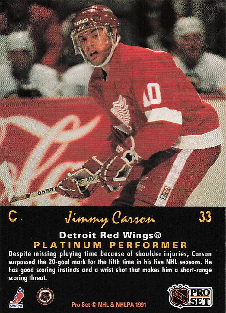 1991-92 Pro Set Platinum Hockey Jimmy Carson #33