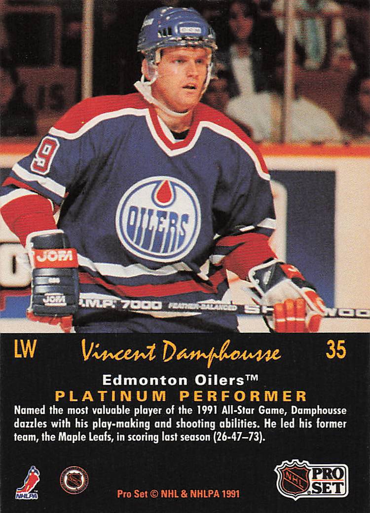 1991-92 Pro Set Platinum Hockey Vincent Damphousse #35
