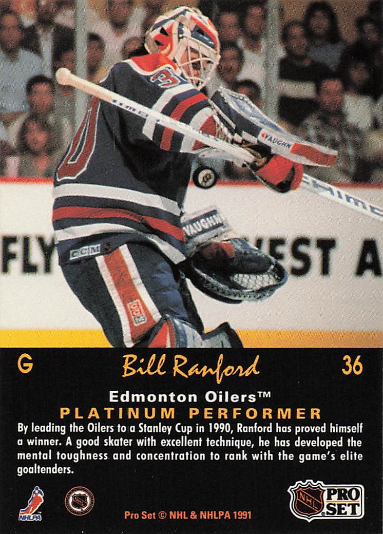 1991-92 Pro Set Platinum Hockey Bill Ranford #36