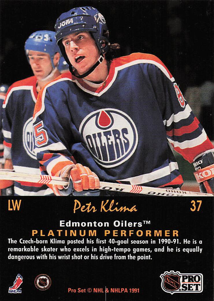 1991-92 Pro Set Platinum Hockey Petr Klima #37