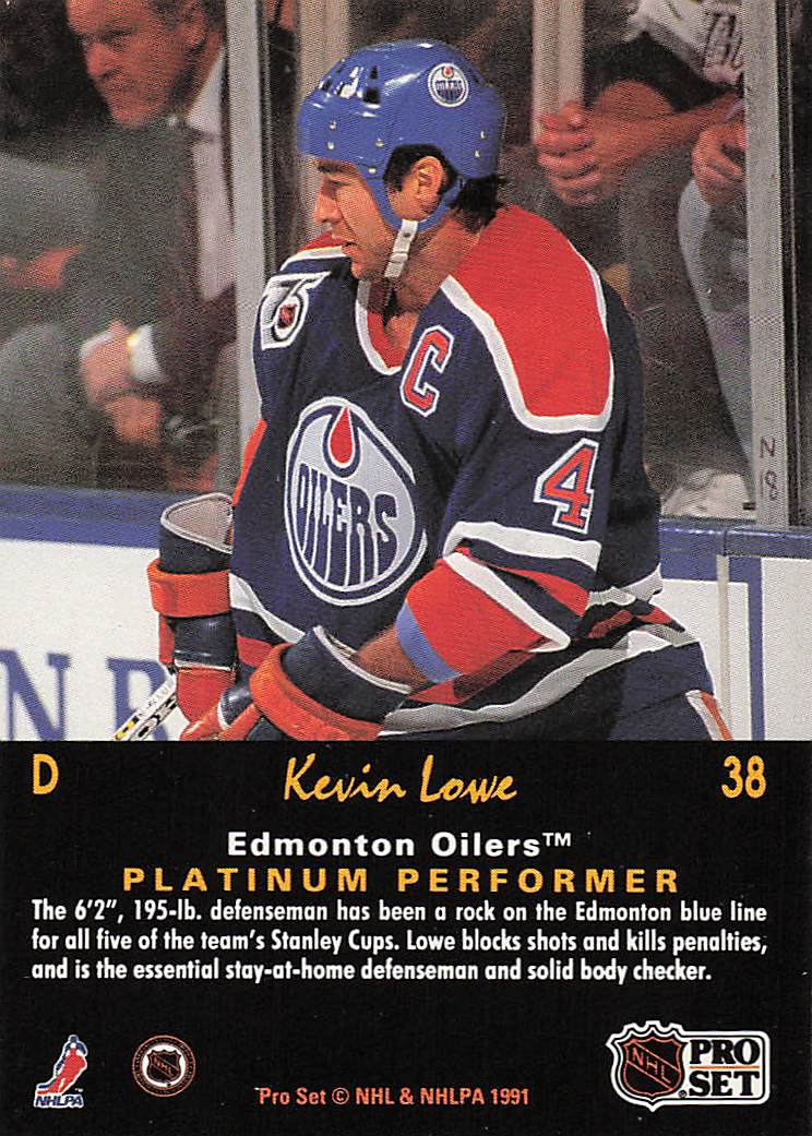 1991-92 Pro Set Platinum Hockey Kevin Lowe #38