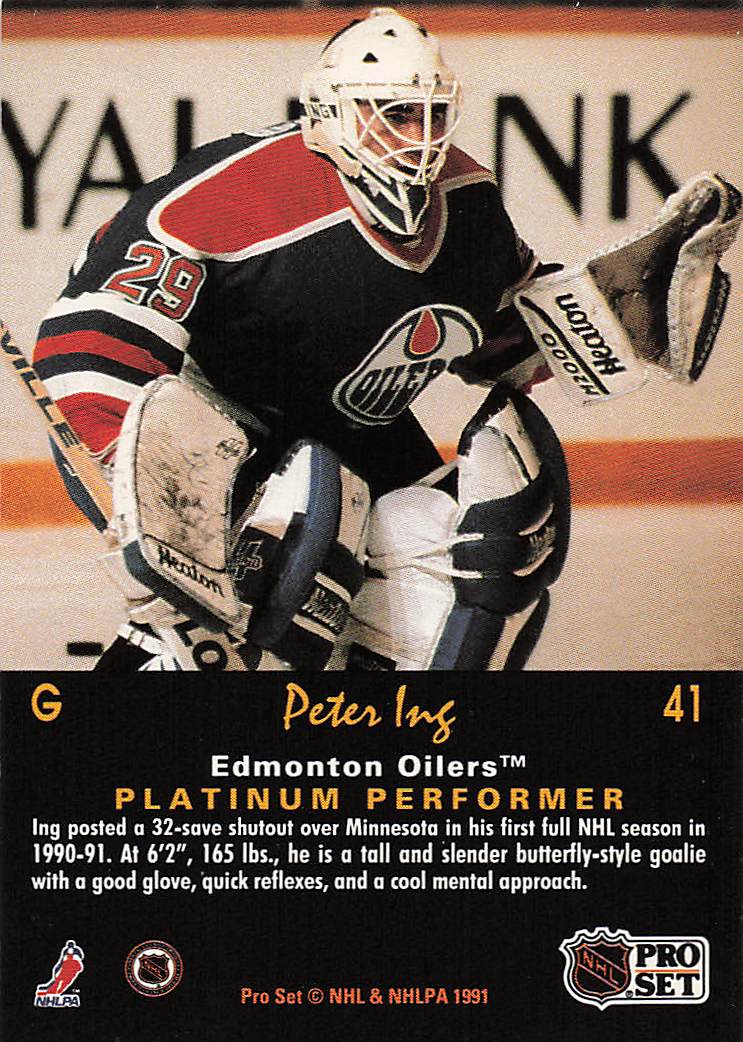 1991-92 Pro Set Platinum Hockey Peter Ing #41