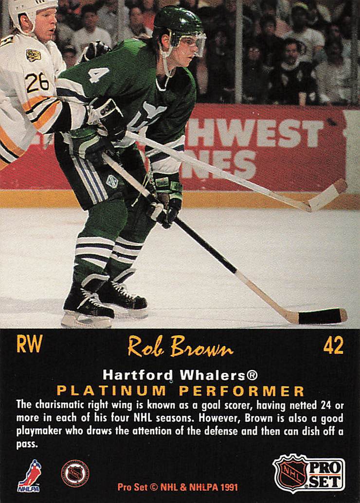 1991-92 Pro Set Platinum Hockey Rob Brown #42