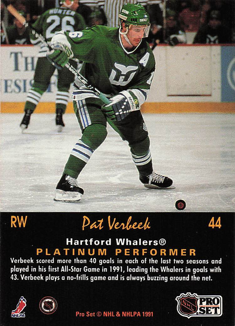 1991-92 Pro Set Platinum Hockey Pat Verbeek #44