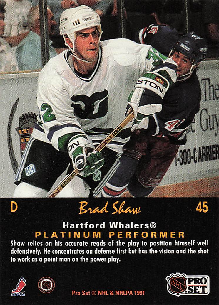 1991-92 Pro Set Platinum Hockey Brad Shaw #45