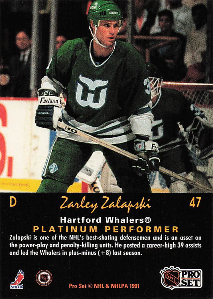 1991-92 Pro Set Platinum Hockey Zarley Zalapski #47