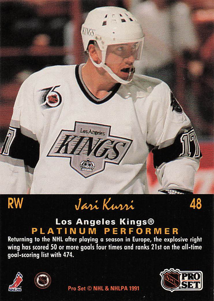 1991-92 Pro Set Platinum Hockey Jari Kurri #48