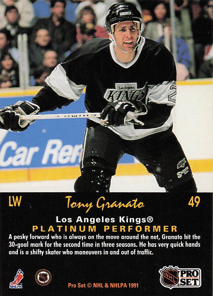 1991-92 Pro Set Platinum Hockey Tony Granato #49