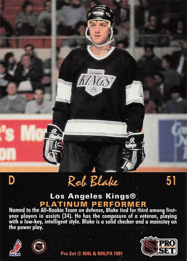 1991-92 Pro Set Platinum Hockey Rob Blake #51