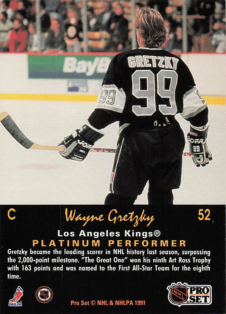 1991-92 Pro Set Platinum Hockey Wayne Gretzky #52