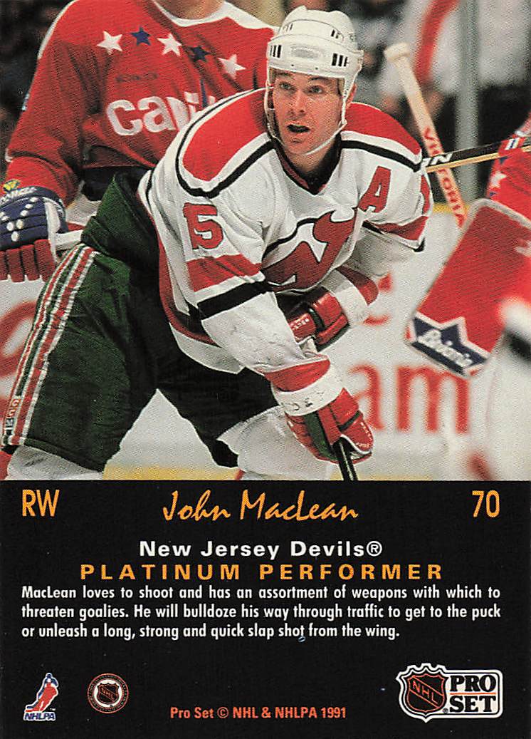 1991-92 Pro Set Platinum Hockey John MacLean #70