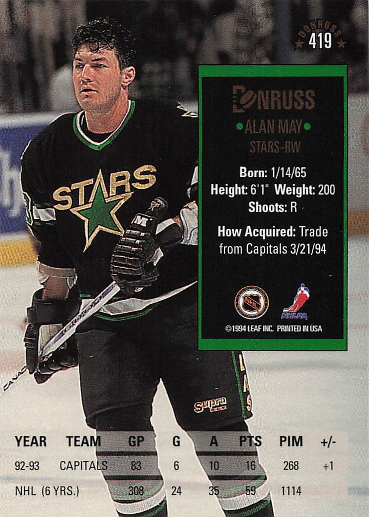 1993-94 Donruss Hockey Alan May #419