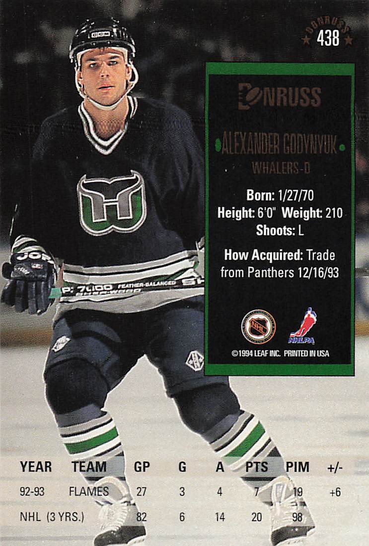 1993-94 Donruss Hockey Alexander Godynyuk #438