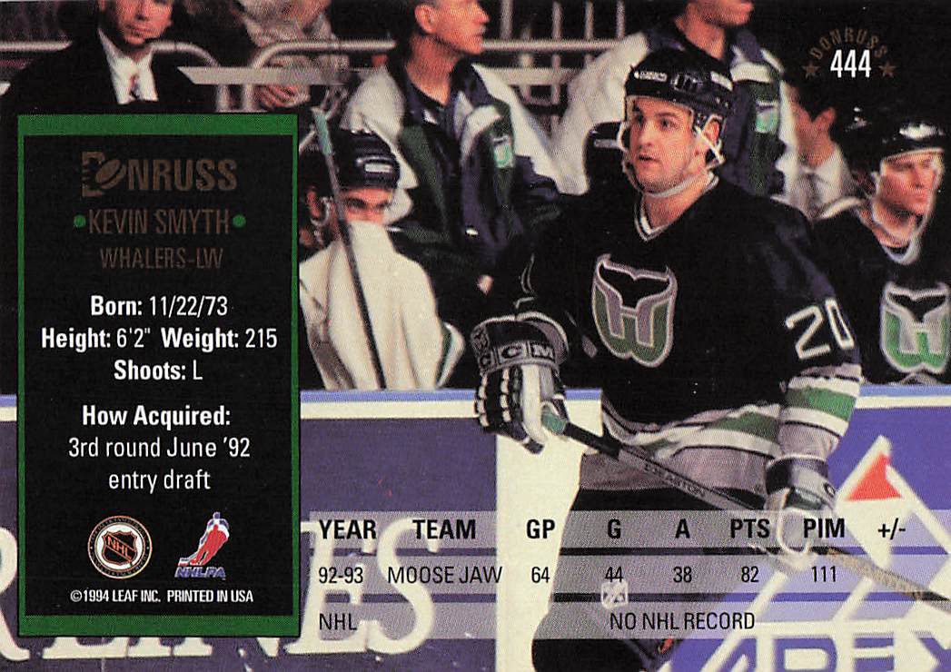 1993-94 Donruss Hockey Kevin Smyth #444 Rookie