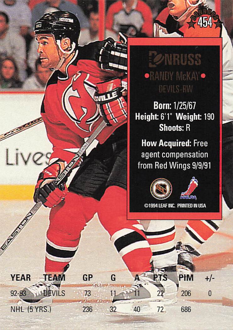 1993-94 Donruss Hockey Randy McKay #454