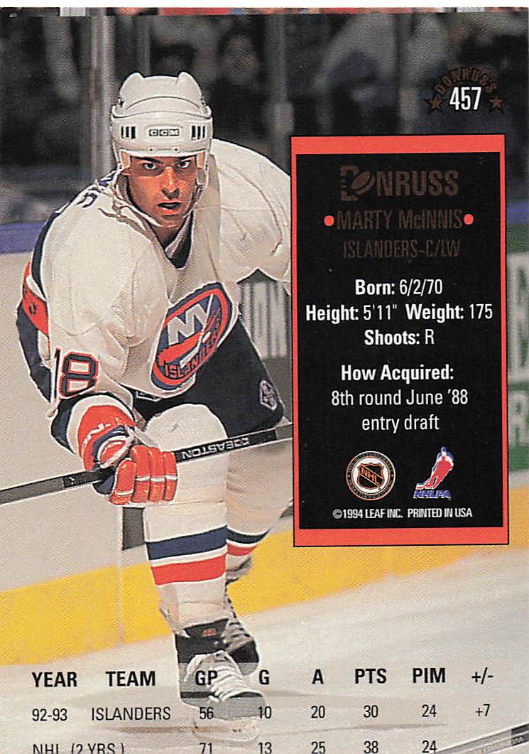 1993-94 Donruss Hockey Marty McInnis #457