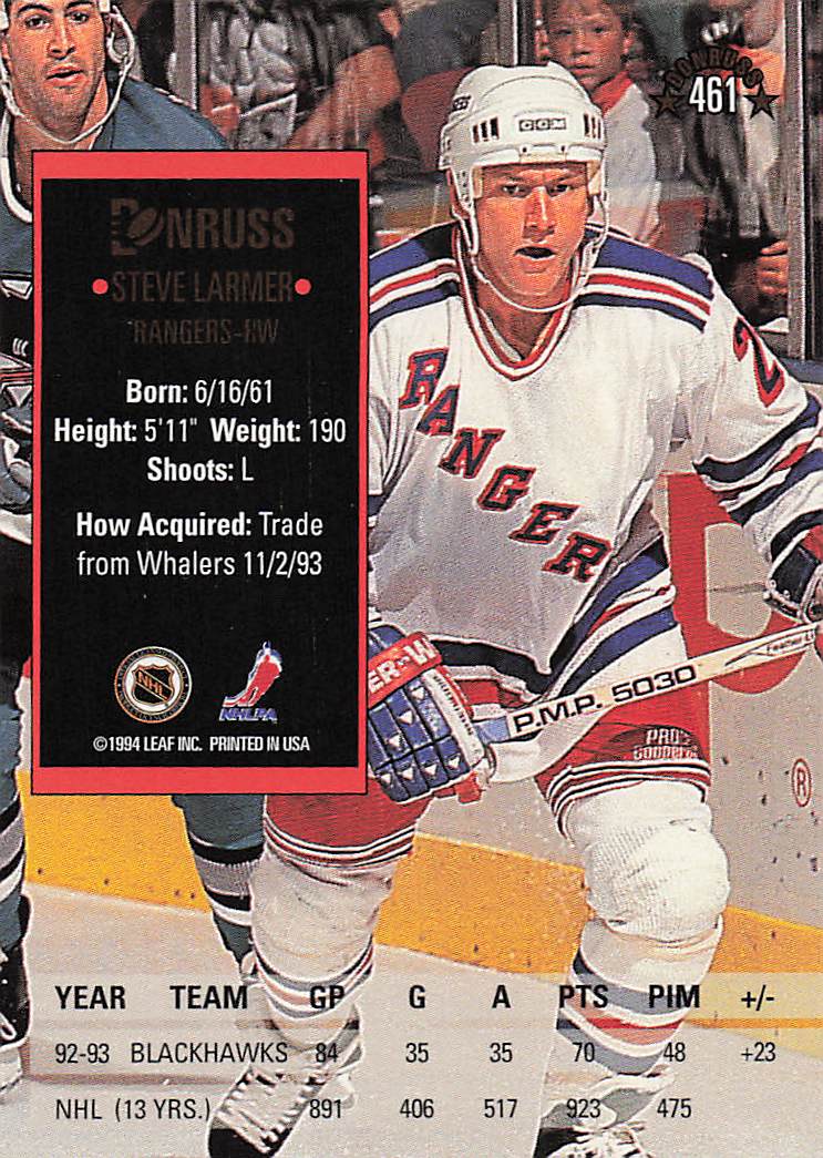 1993-94 Donruss Hockey Steve Larmer #461
