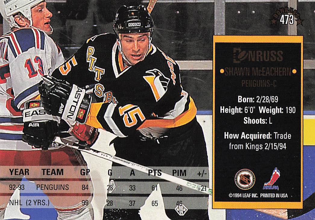 1993-94 Donruss Hockey Shawn McEachern #473