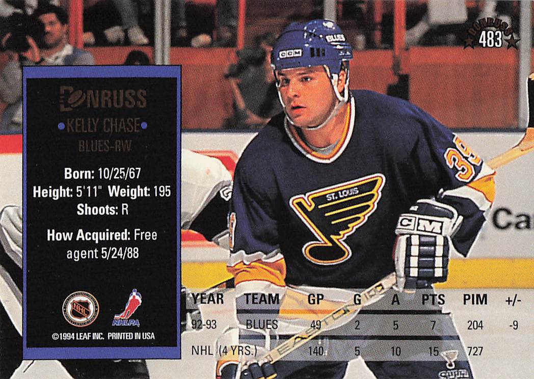 1993-94 Donruss Hockey Kelly Chase #483