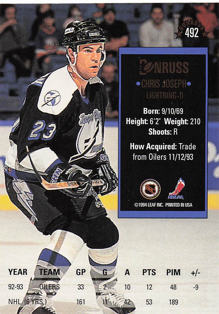 1993-94 Donruss Hockey Chris Joseph #492