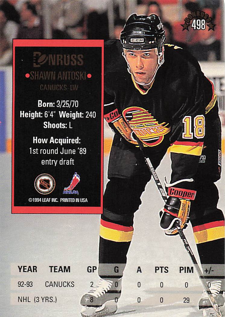 1993-94 Donruss Hockey Shawn Antoski #498