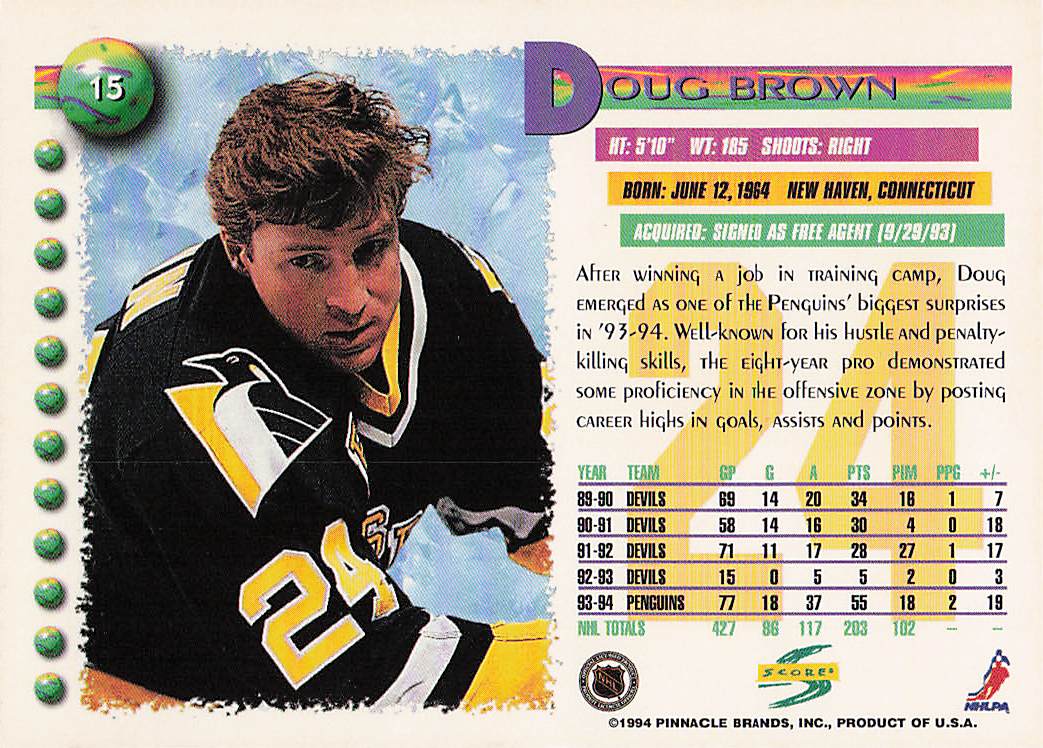 1994-95 Score Hockey Doug Brown #15
