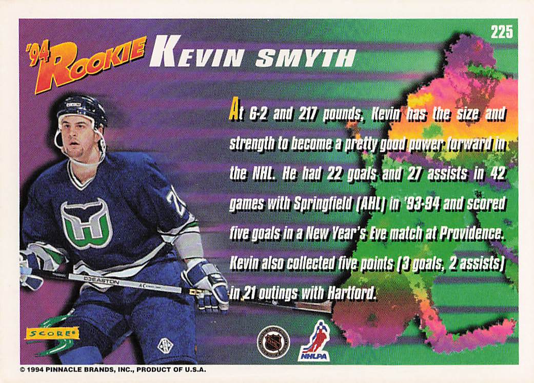 1994-95 Score Hockey Kevin Smyth #225
