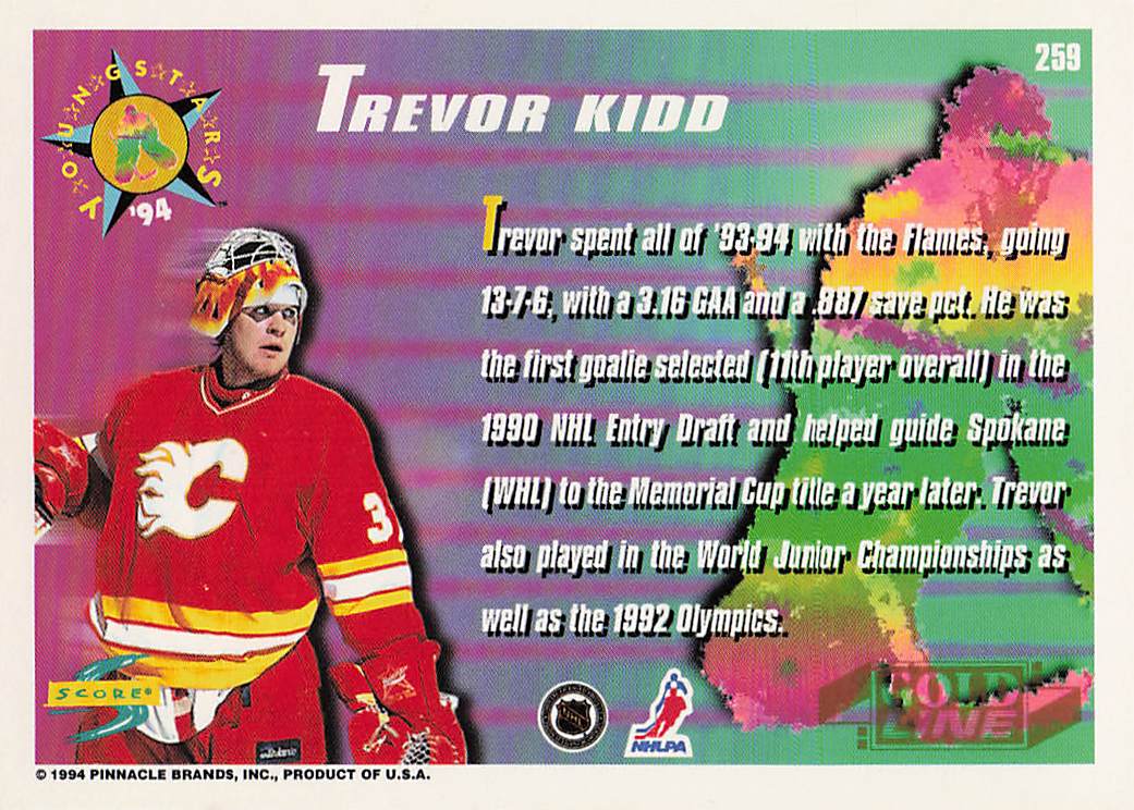 1994-95 Score Hockey Gold Line Trevor Kidd #259