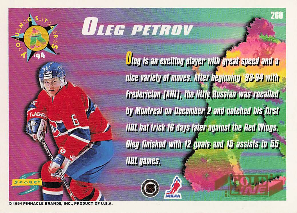 1994-95 Score Hockey Gold Line Oleg Petrov #260