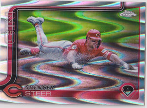 2025 Topps Chrome Baseball Raywave Refractors Spencer Steer #174
