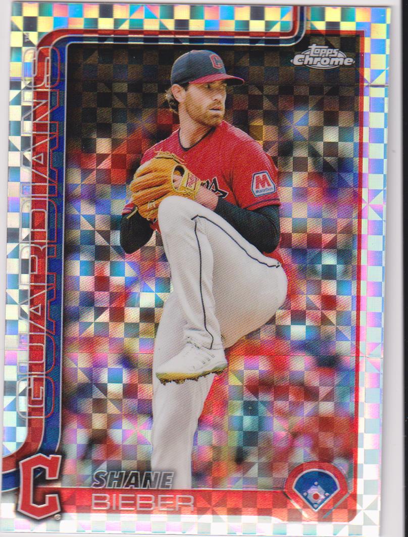 2025 Topps Chrome Baseball X-Fractors Shane Bieber #13