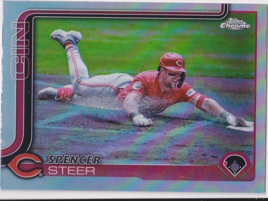 2025 Topps Chrome Baseball Refractors Spencer Steer #174