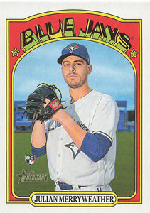 2021 Topps Heritage Baseball  Julian Merryweather #629 RC