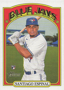 2021 Topps Heritage Baseball  Santiago Espinal #630 RC