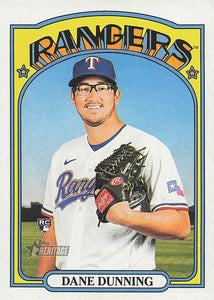 2021 Topps Heritage Baseball  Dane Dunning #651 RC