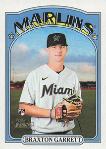 2021 Topps Heritage Baseball  Braxton Garrett #697 RC