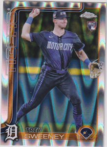 2025 Topps Chrome Baseball Raywave Refractors Trey Sweeney #6 Rookie