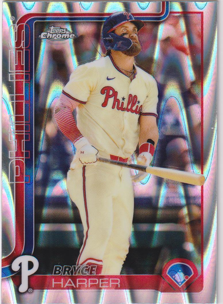 2025 Topps Chrome Baseball Raywave Refractors Bryce Harper #150