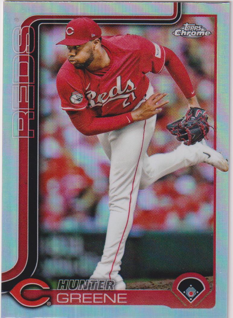2025 Topps Heritage Baseball Chrome Refractor Hunter Greene #96