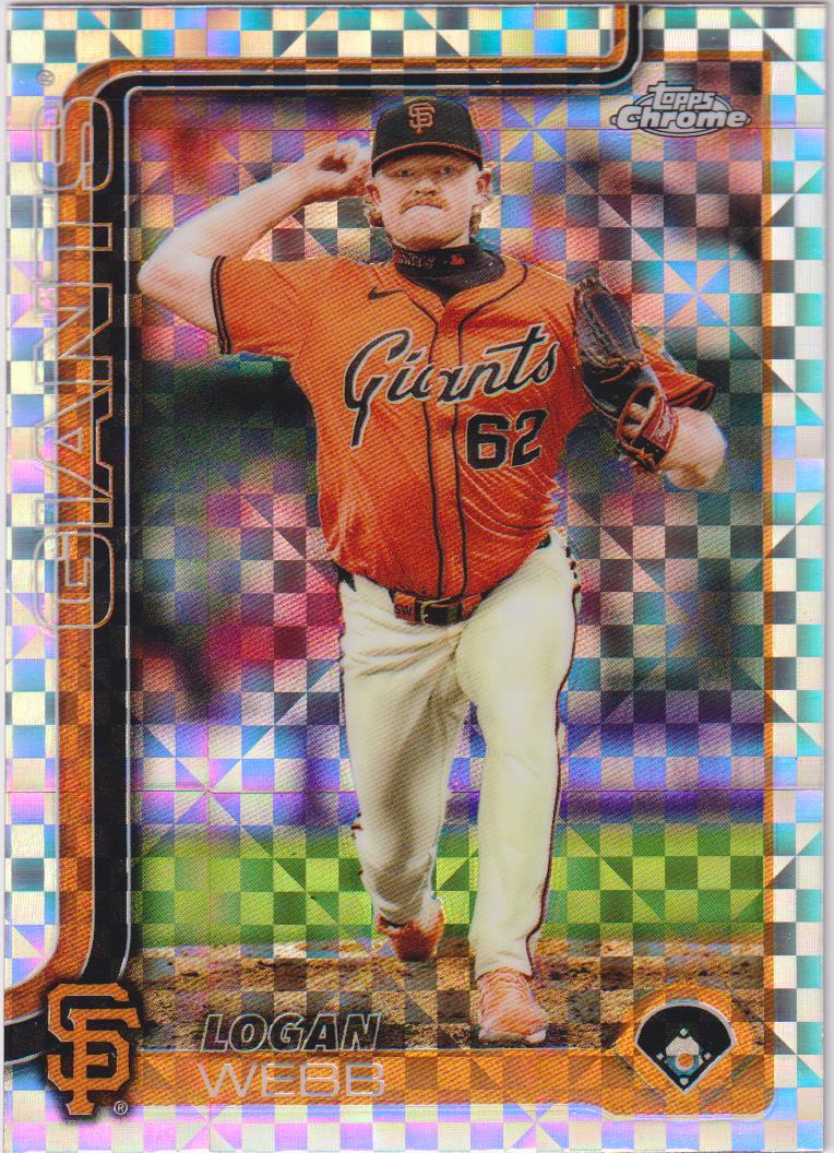 2025 Topps Chrome Baseball X-Fractors Logan Webb #296