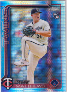 2025 Topps Chrome Baseball Prism Refractors Zebby Matthews #277 Rookie