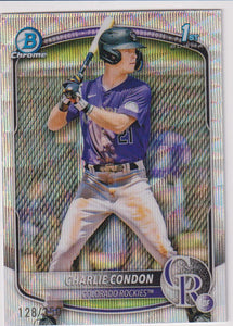 2025 Bowman Prospects Wave Refractor 128/350 Charlie Condon #BCP-75