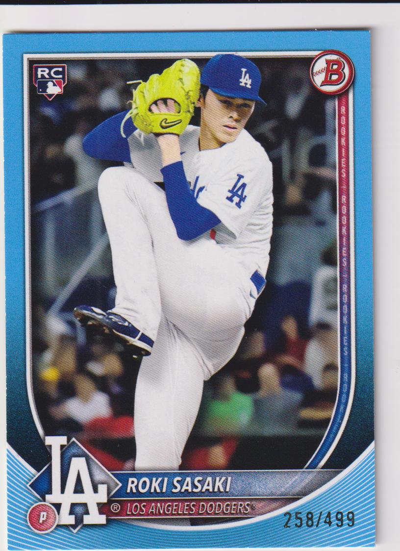 2025 Bowman Baseball Sky Blue 258/499 Roki Sasaki #12 RC