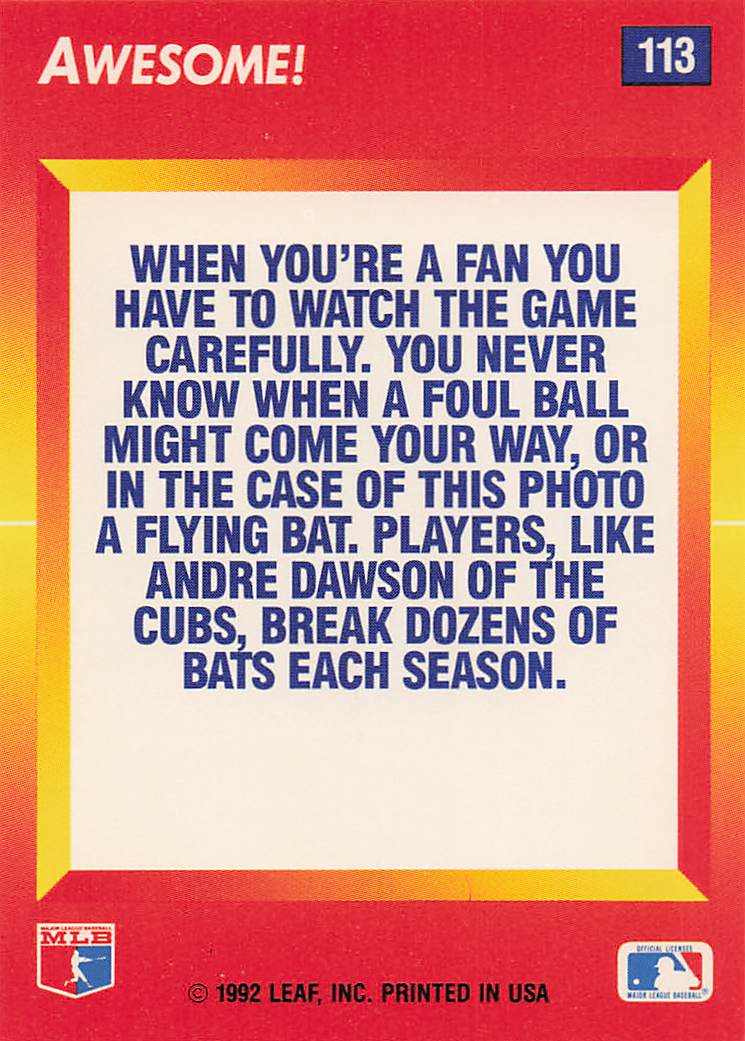 1992 Triple Play Baseball Andre Dawson #113