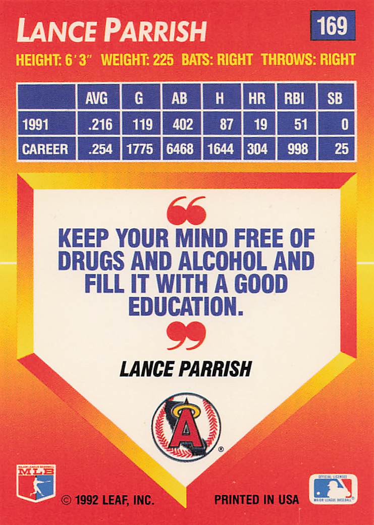 1992 Triple Play Baseball Lance Parrish #169